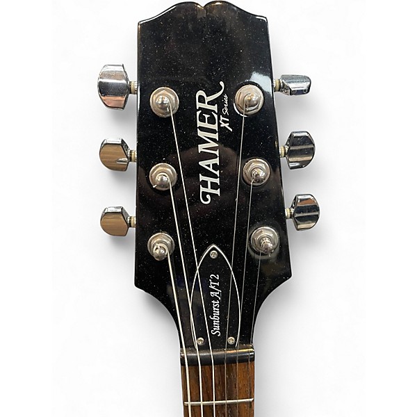 Used Hamer Sunburst A/T2 Black Solid Body Electric Guitar