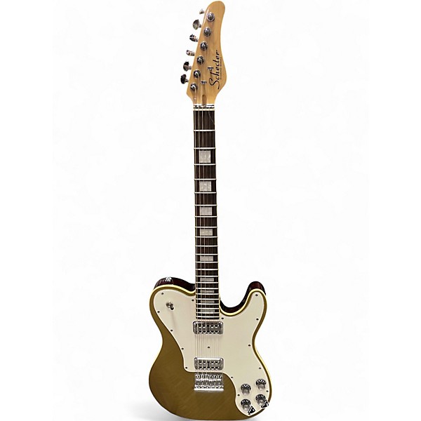 Used Schecter Guitar Research Diamond Series PT Metallic Gold Solid Body Electric Guitar