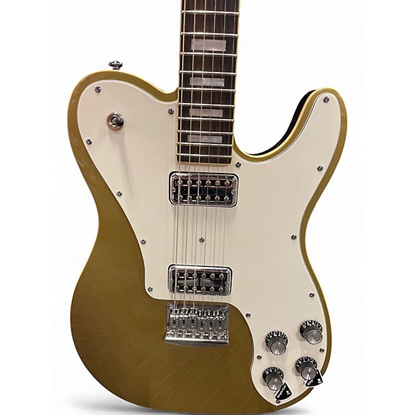 Used Schecter Guitar Research Diamond Series PT Metallic Gold Solid Body Electric Guitar