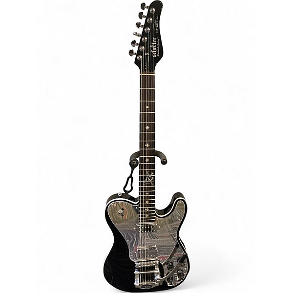 Used Schecter Guitar Research Diamond Series PT Black Chrome Solid Body Electric Guitar