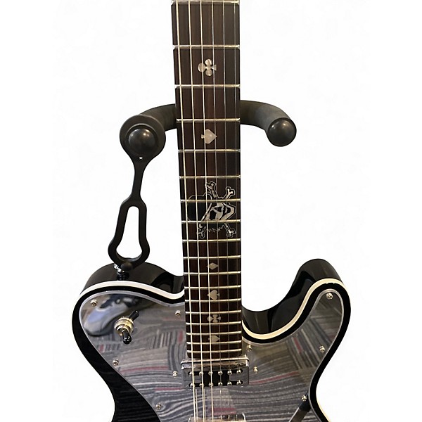 Used Schecter Guitar Research Diamond Series PT Black Chrome Solid Body Electric Guitar