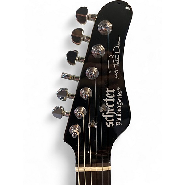 Used Schecter Guitar Research Diamond Series PT Black Chrome Solid Body Electric Guitar