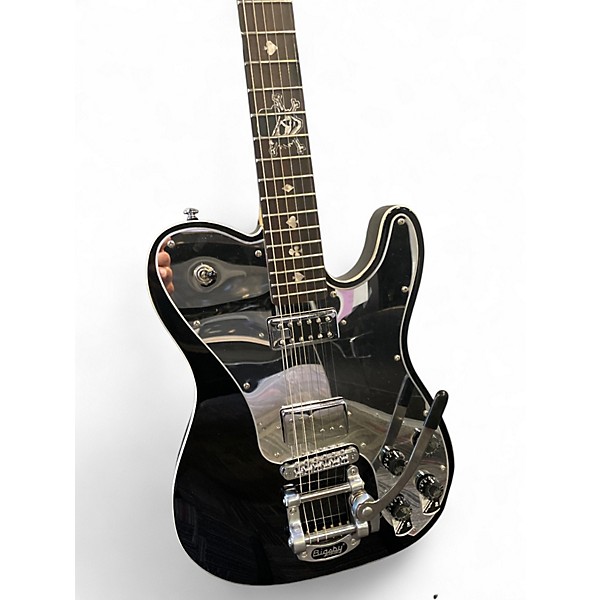 Used Schecter Guitar Research Diamond Series PT Black Chrome Solid Body Electric Guitar