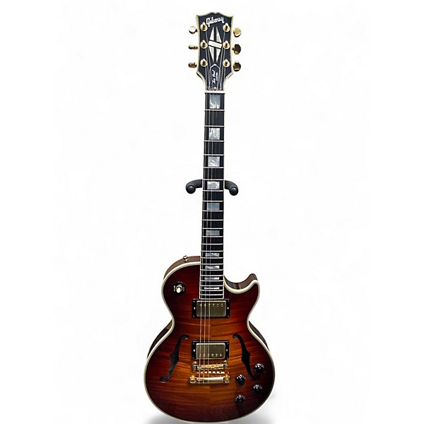 Vintage 1990 Gibson LES PAUL CUSTOM Cherry Sunburst Hollow Body Electric Guitar
