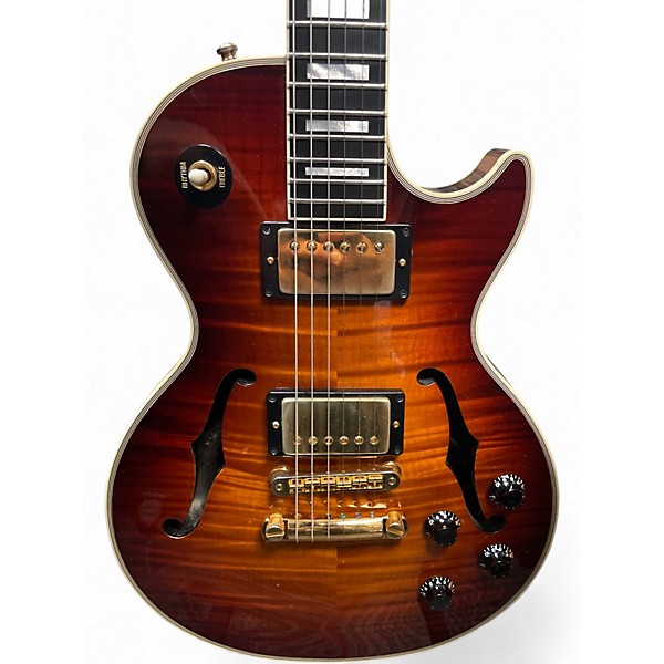 Vintage 1990 Gibson LES PAUL CUSTOM Cherry Sunburst Hollow Body Electric Guitar