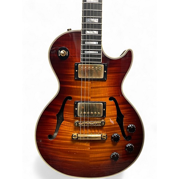 Vintage 1990 Gibson LES PAUL CUSTOM Cherry Sunburst Hollow Body Electric Guitar