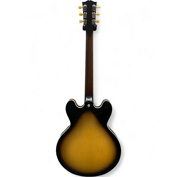 Used Gibson 335 Satin Finish 2 Tone Sunburst Hollow Body Electric Guitar