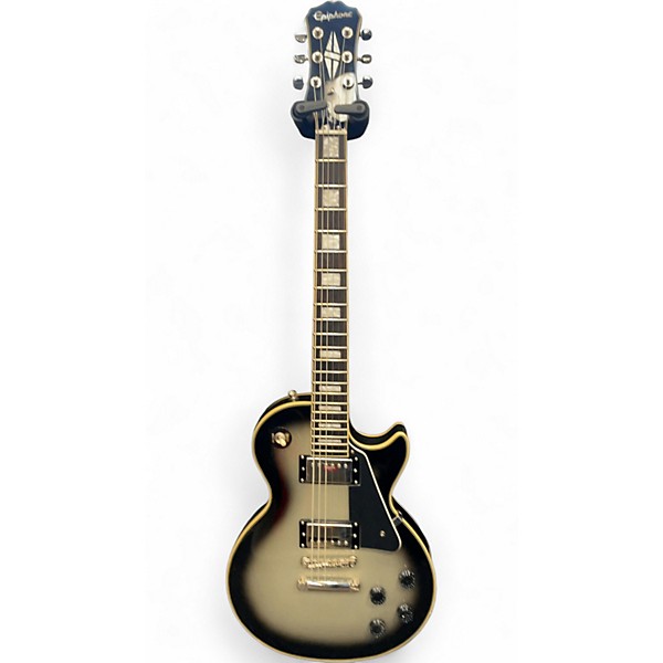 Used 2014 Epiphone Les Paul Custom Pro Silverburst Solid Body Electric Guitar