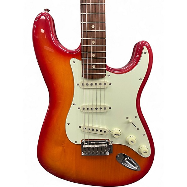 Used Squier Standard Stratocaster Cherry Sunburst Solid Body Electric Guitar