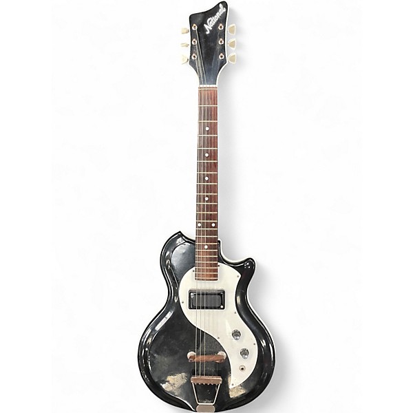 Vintage 1960s National Varsity 66 Black Solid Body Electric Guitar