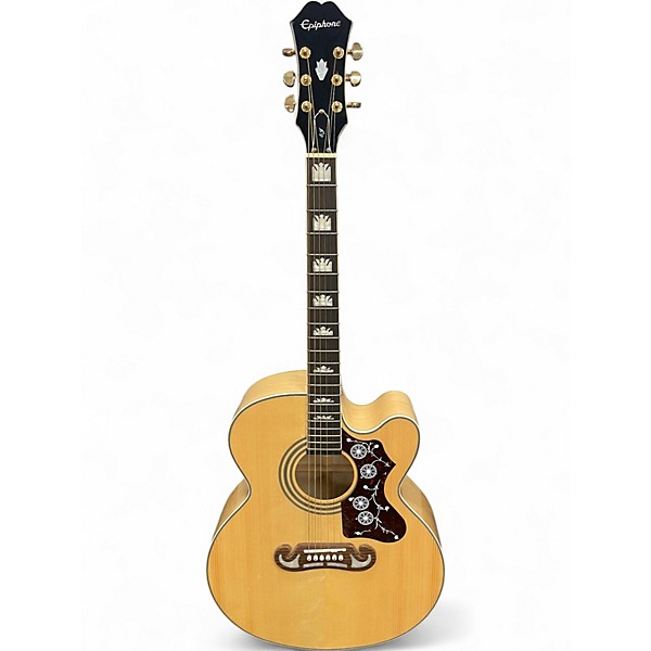 Used Epiphone EJSJ200SCE Natural Acoustic Electric Guitar