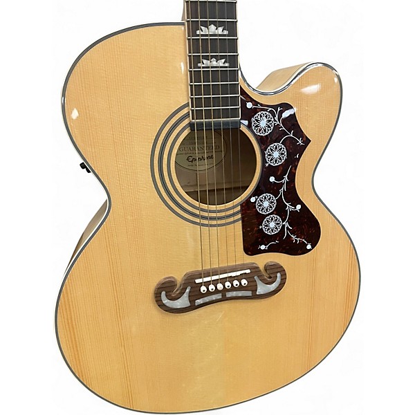 Used Epiphone EJSJ200SCE Natural Acoustic Electric Guitar