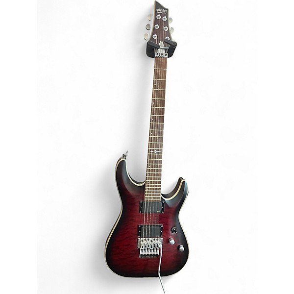 Used Schecter Guitar Research C1 Floyd Rose Platinum SATIN CRIMSON RED BURST Solid Body Electric Guitar