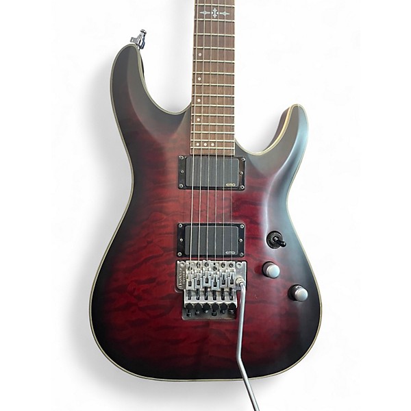 Used Schecter Guitar Research C1 Floyd Rose Platinum SATIN CRIMSON RED BURST Solid Body Electric Guitar