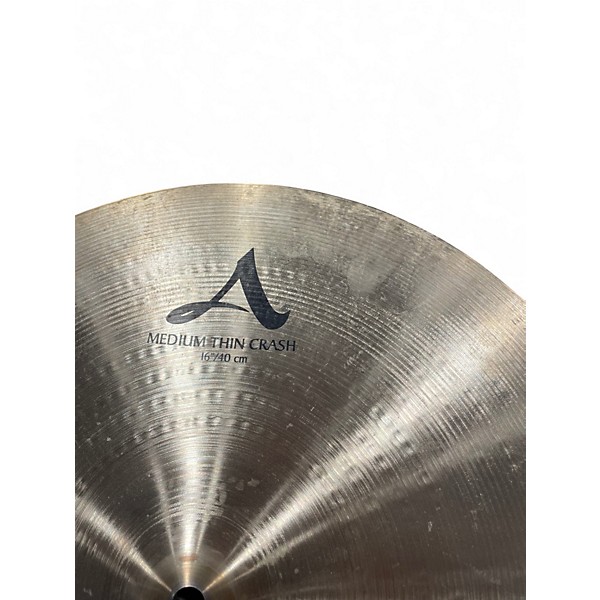 Used Zildjian 16in A Series Medium Thin Crash 16 Inch Cymbal