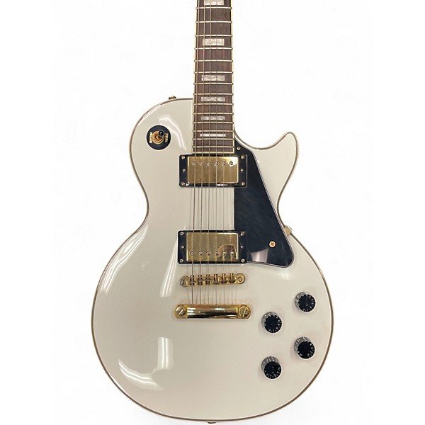 Used Epiphone Les Paul Custom Pro white Solid Body Electric Guitar