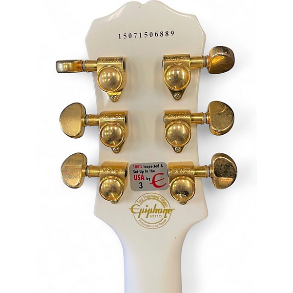 Used Epiphone Les Paul Custom Pro white Solid Body Electric Guitar