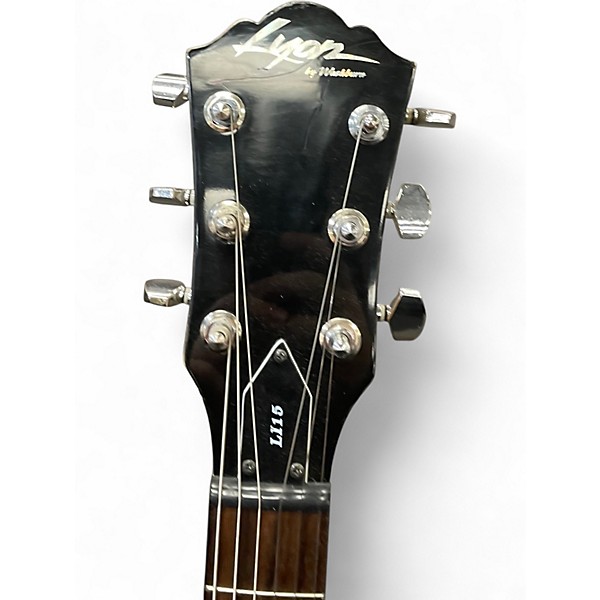 Used Lyon By Washburn LI15 Black Solid Body Electric Guitar