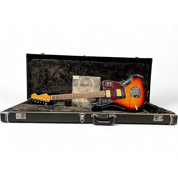 Used Fender Kurt Cobain Signature Jaguar 3 Tone Sunburst Solid Body Electric Guitar