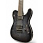 Used 2016 Schecter Guitar Research Hellraiser Hybrid PT-7 Transparent Black Burst Solid Body Electric Guitar