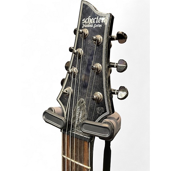 Used 2016 Schecter Guitar Research Hellraiser Hybrid PT-7 Transparent Black Burst Solid Body Electric Guitar