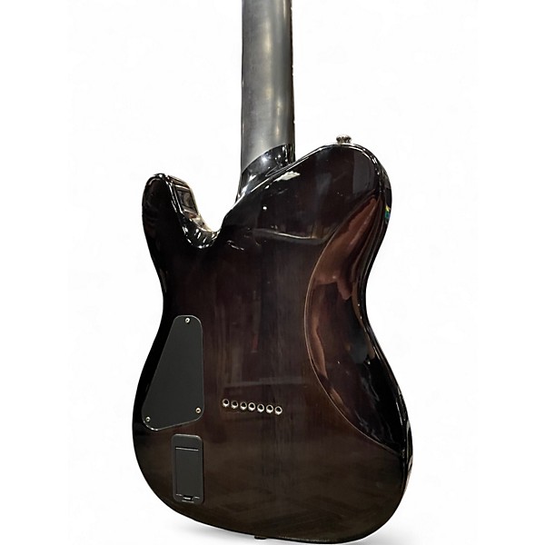 Used 2016 Schecter Guitar Research Hellraiser Hybrid PT-7 Transparent Black Burst Solid Body Electric Guitar