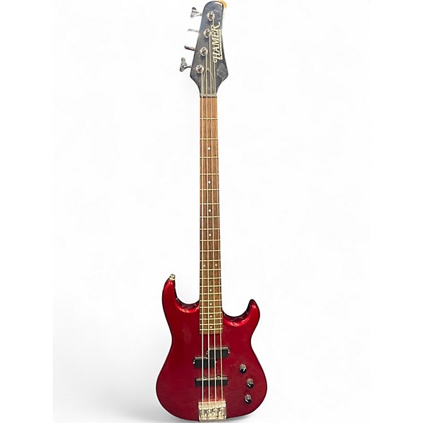 Used Hamer Slammer Series Bass Red Sparkle Electric Bass Guitar