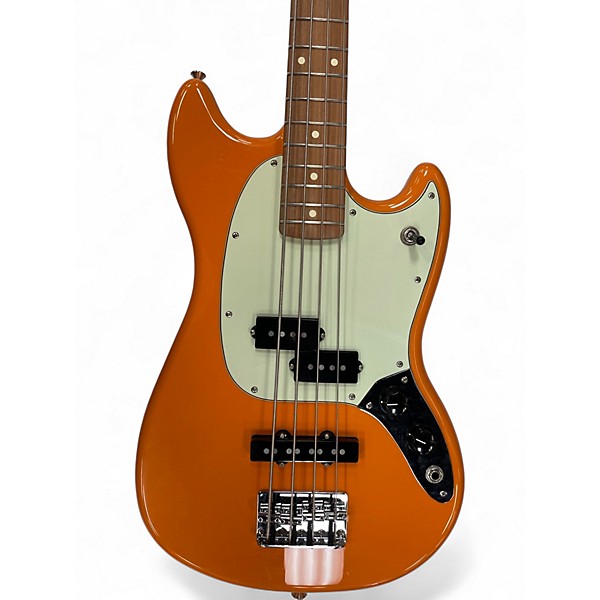 Used Fender Mustang Bass Capri Orange Electric Bass Guitar