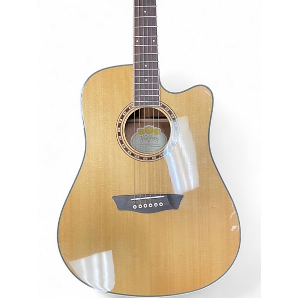 Used Washburn WD10SCE Natural Acoustic Electric Guitar