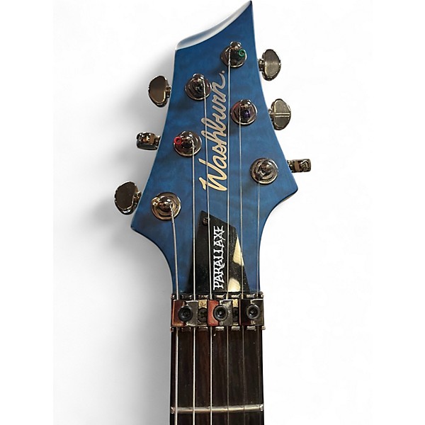 Used Washburn Parallaxe PXM Series Quilt Top Blue Solid Body Electric Guitar
