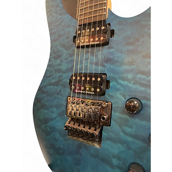 Used Washburn Parallaxe PXM Series Quilt Top Blue Solid Body Electric Guitar