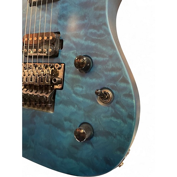 Used Washburn Parallaxe PXM Series Quilt Top Blue Solid Body Electric Guitar