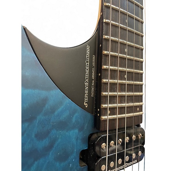 Used Washburn Parallaxe PXM Series Quilt Top Blue Solid Body Electric Guitar
