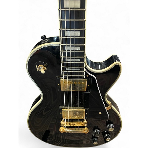 Used Epiphone Les Paul Custom Black and Gold Solid Body Electric Guitar
