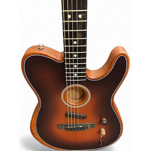 Used Fender American Acoustasonic Telecaster Sunburst Acoustic Electric Guitar