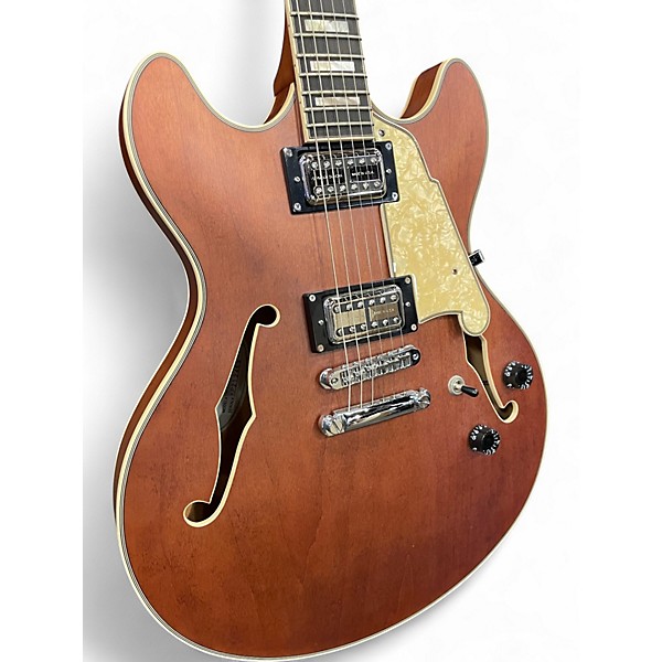 Used D'Angelico Premier DC XT Tobacco Brown Hollow Body Electric Guitar