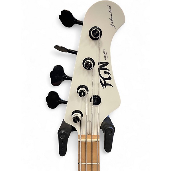 Used Fgn Mighty Jazz Dark Evolution Translucent White Electric Bass Guitar