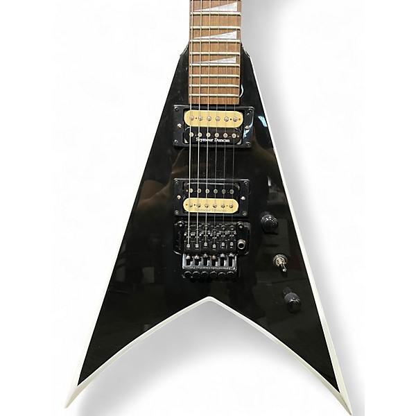 Used 1997 Jackson Professional King V Black and White Solid Body Electric Guitar
