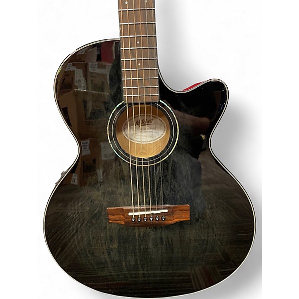 Used Mitchell MX-430QAB Midnight Black Edge Burst Acoustic Electric Guitar