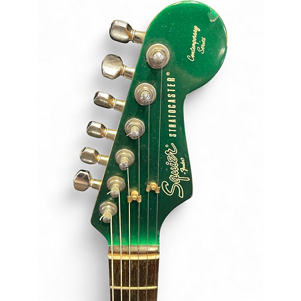 Used Squier Contemporary Series Stratocaster Green Solid Body Electric Guitar