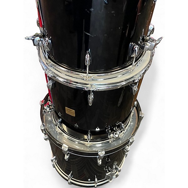Used Yamaha 8 Piece birch custom absolute Black Drum Kit