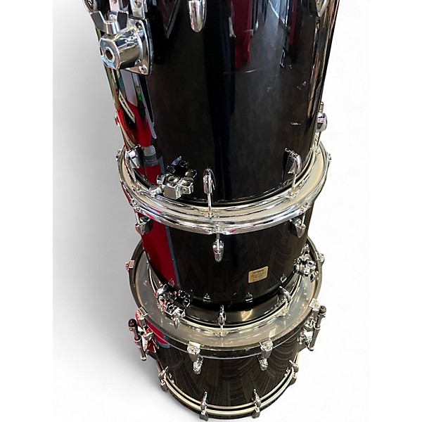 Used Yamaha 8 Piece birch custom absolute Black Drum Kit
