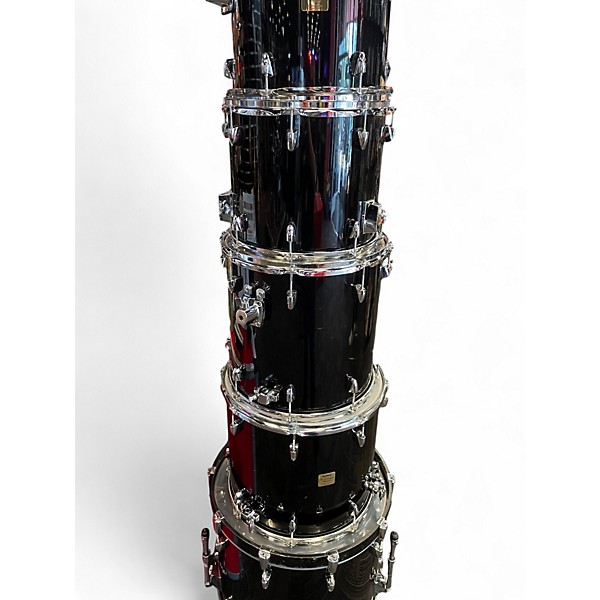 Used Yamaha 8 Piece birch custom absolute Black Drum Kit