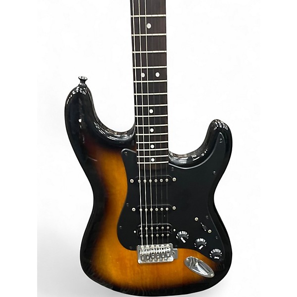 Used Squier AFFINITY STRATOCASTER HSS 3 Tone Sunburst Solid Body Electric Guitar