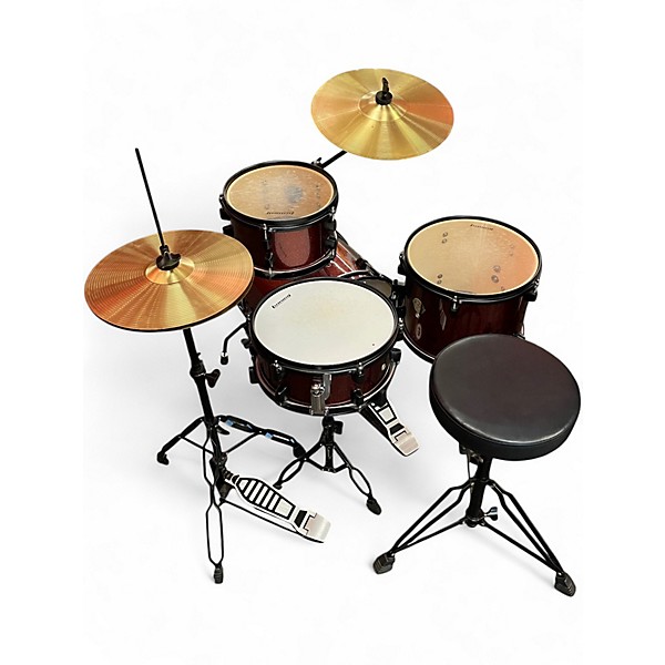 Used Ludwig 4 Piece Questlove Pocket Kit Red Sparkle Drum Kit