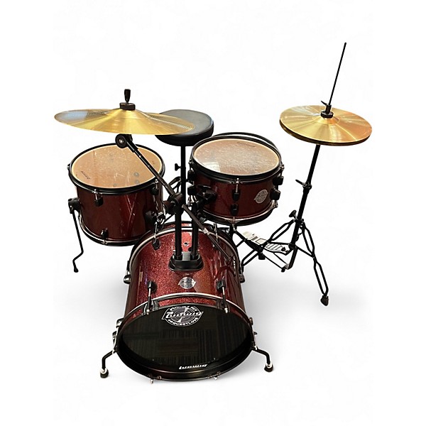 Used Ludwig 4 Piece Questlove Pocket Kit Red Sparkle Drum Kit