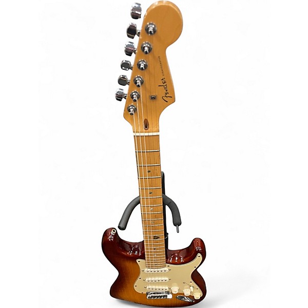 Used Fender American Deluxe Stratocaster 2 Tone Sunburst Solid Body Electric Guitar