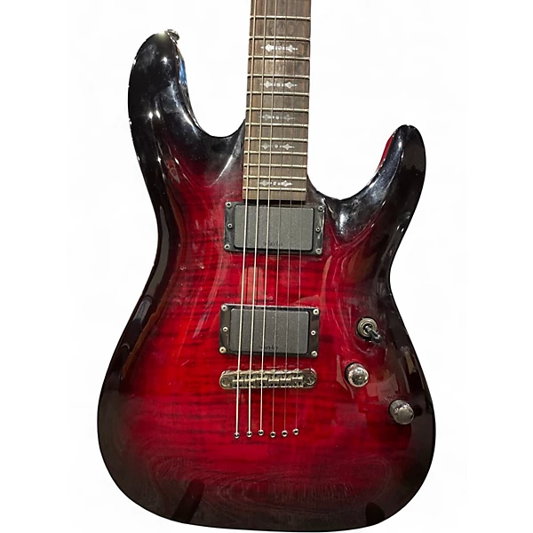 Used 2024 Schecter Guitar Research Demon 6 Crimson Burst Solid Body Electric Guitar