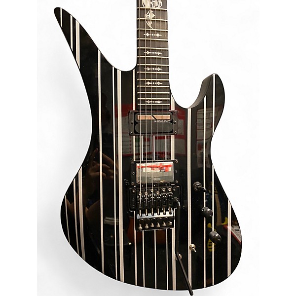 Used Schecter Guitar Research Synyster Gates Signature Custom S Black and Silver Solid Body Electric Guitar