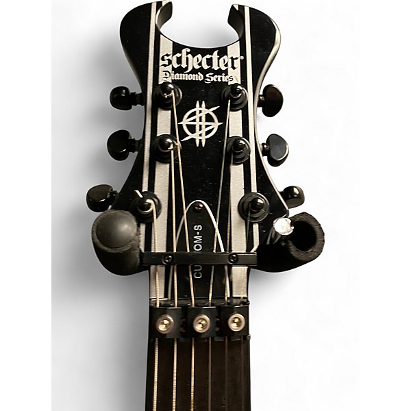 Used Schecter Guitar Research Synyster Gates Signature Custom S Black and Silver Solid Body Electric Guitar